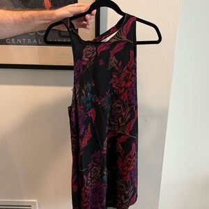 Alice + Olivia Black and Purple Floral Mini Dress